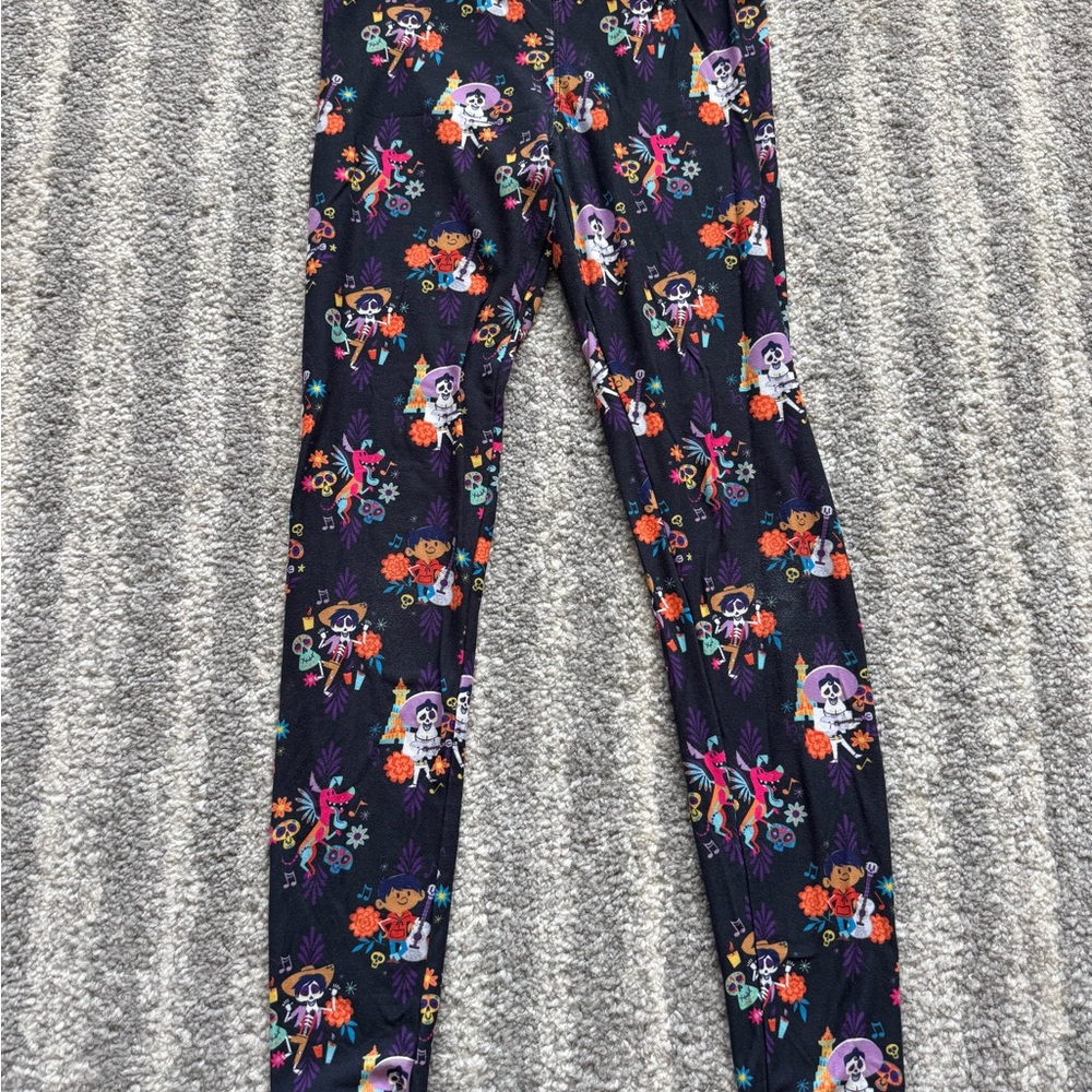 Disney COCO Black Leggings with Colorful Characters